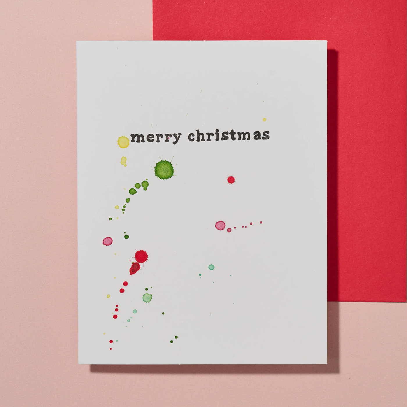 Merry Christmas Hand Painted Letterpress Card