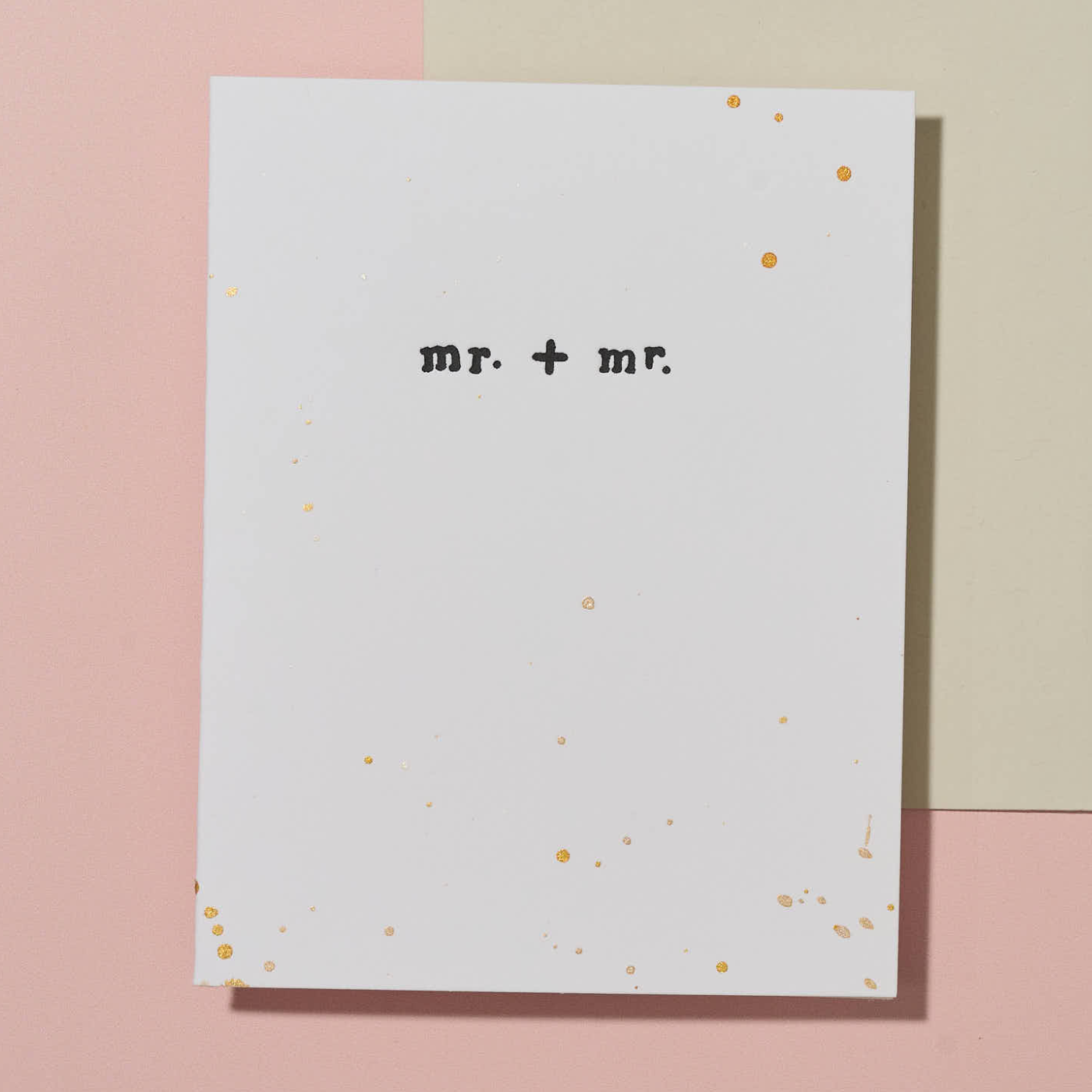Mr. + Mr. Hand Painted Letterpress LGBTQ+ Wedding Card