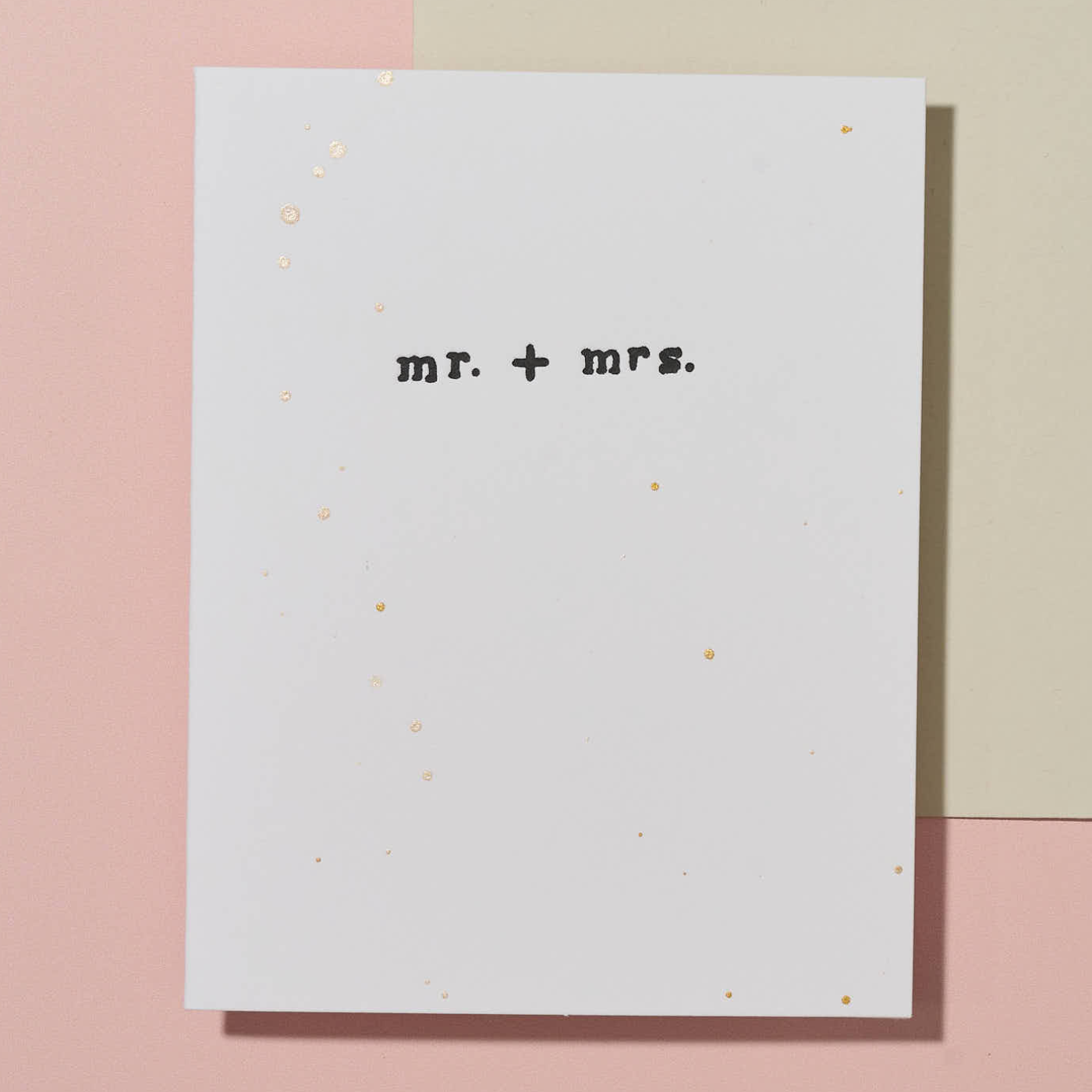 Mr. + Mrs. Hand Painted Letterpress Wedding Card