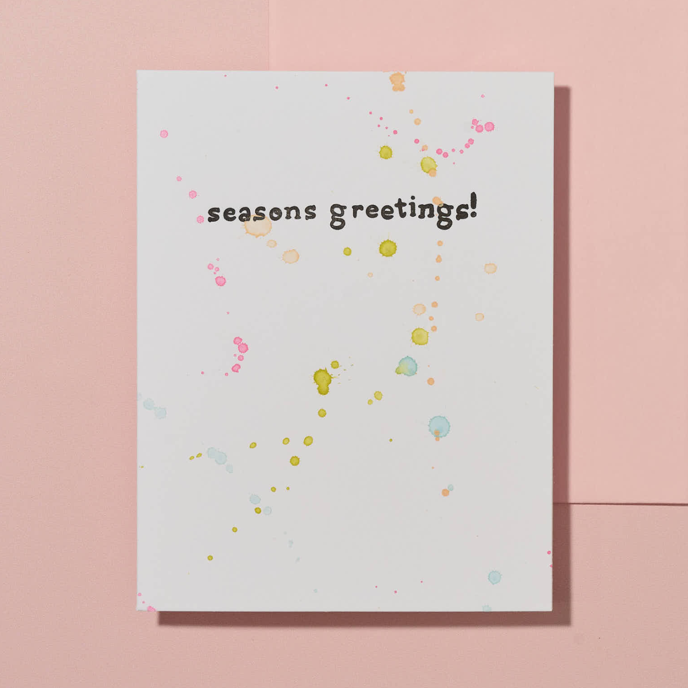 Seasons Greetings Hand Painted Letterpress Card