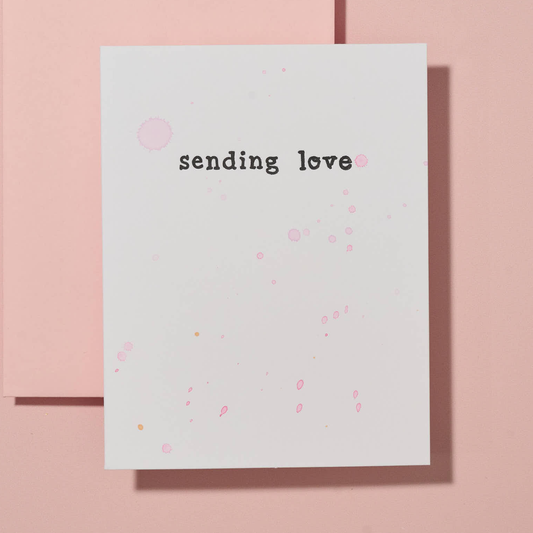 Sending Love Hand Painted Letterpress Card