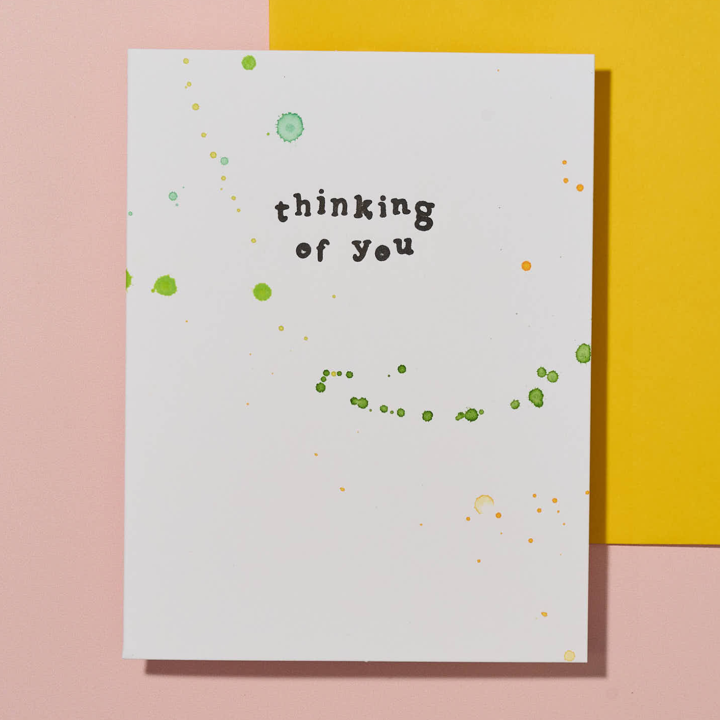 Thinking of You Hand Painted Letterpress Card