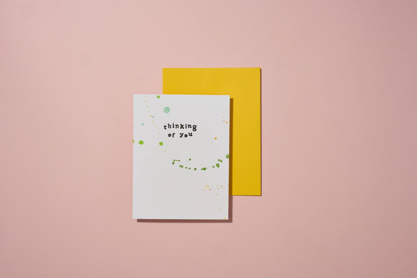 Thinking of You Hand Painted Letterpress Card