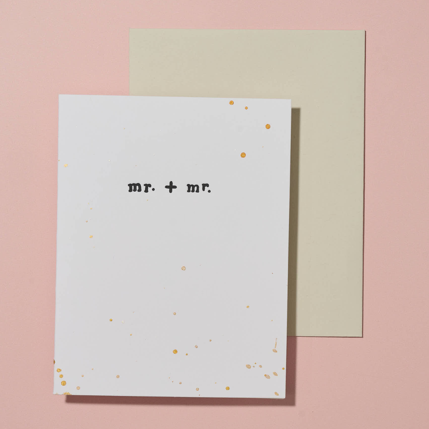 Mr. + Mr. Hand Painted Letterpress LGBTQ+ Wedding Card