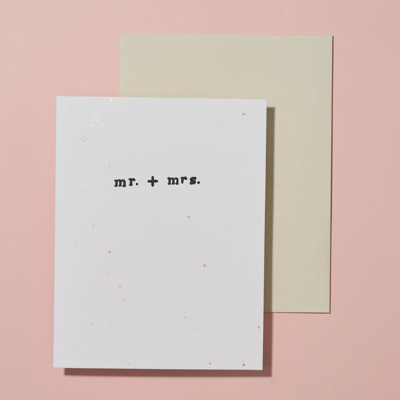 Mr. + Mrs. Hand Painted Letterpress Wedding Card