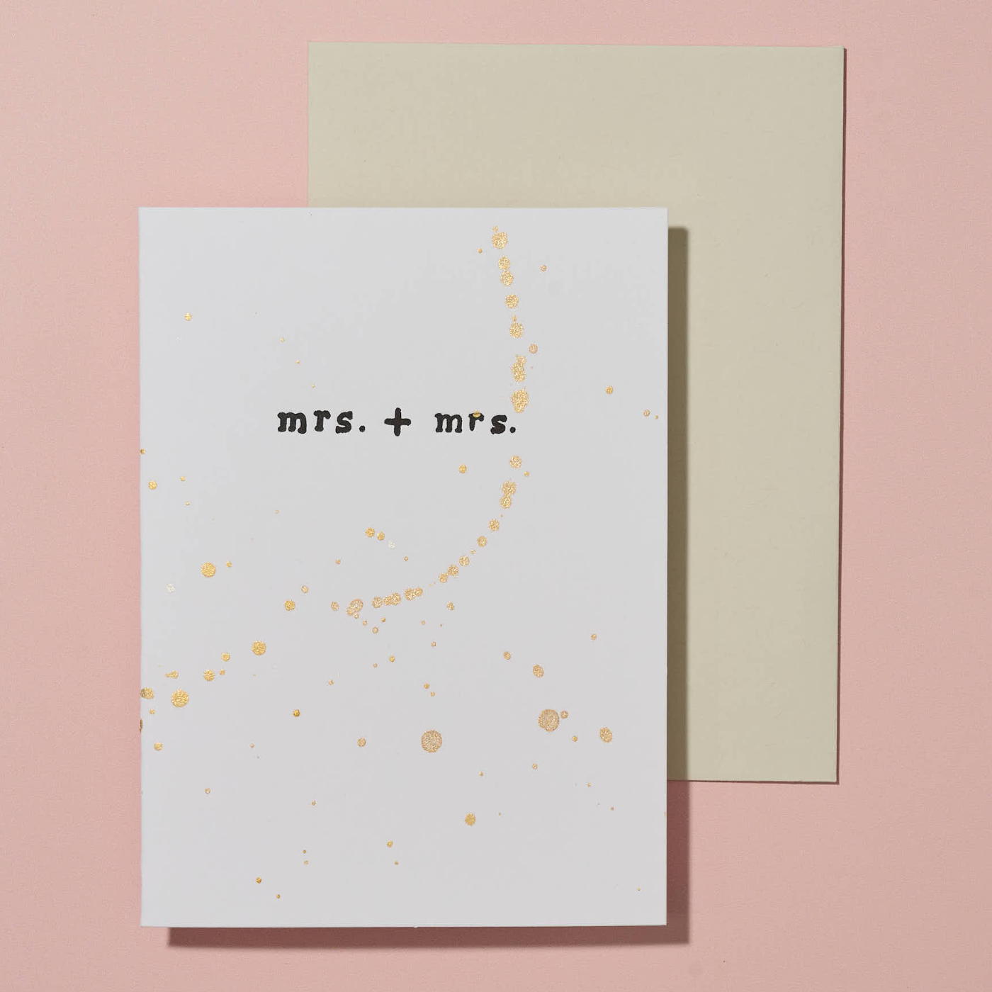 Mrs. + Mrs. Hand Painted Letterpress LGBTQ+ Wedding Card