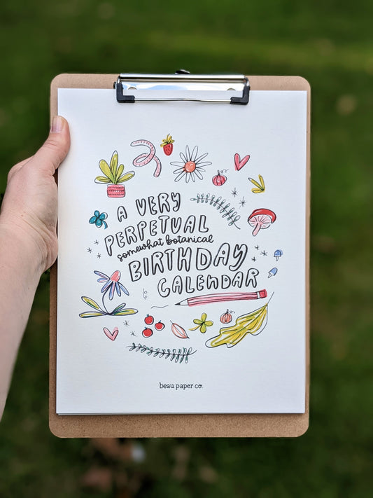 Very Perpetual Somewhat Botanical Perpetual Birthday Calendar