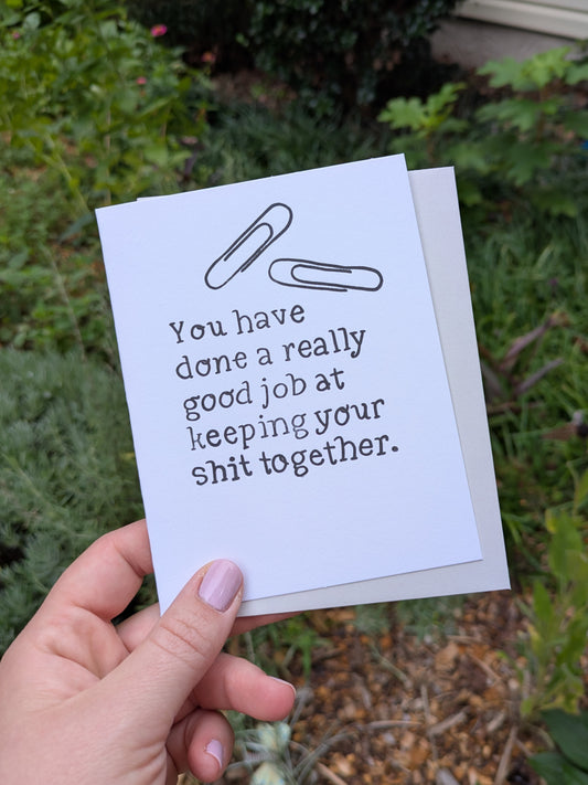 Keeping Your Shit Together Letterpress Card