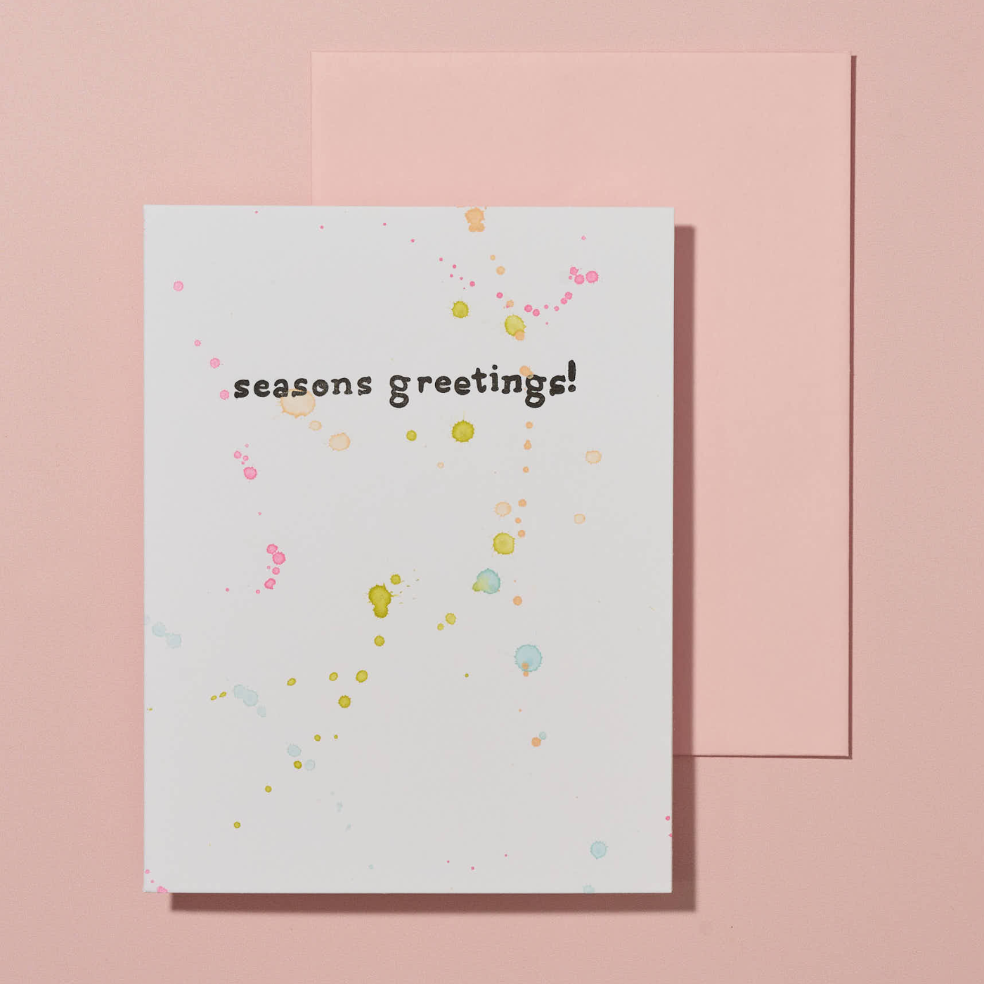 Seasons Greetings Hand Painted Letterpress Card
