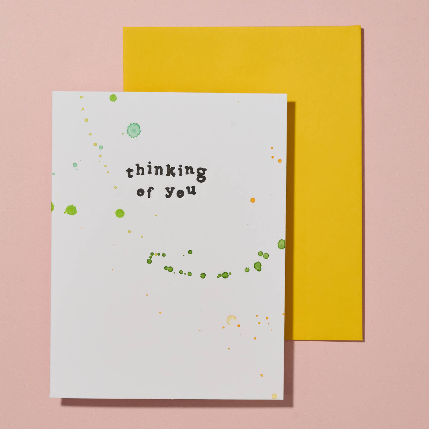 Thinking of You Hand Painted Letterpress Card