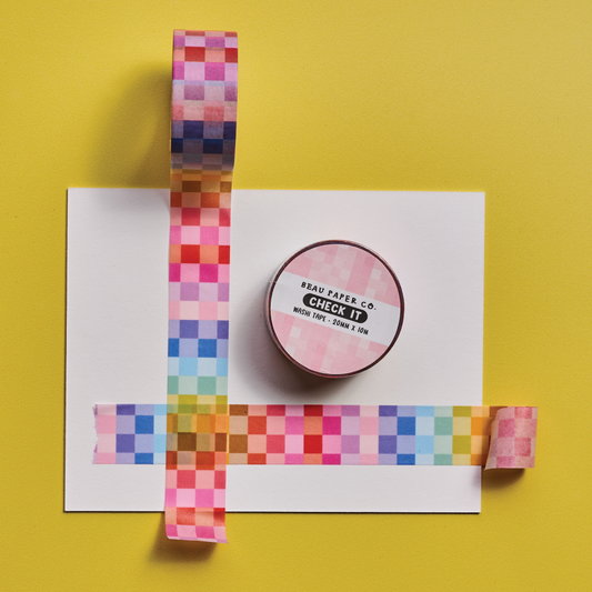 Rainbow Checker Washi Tape