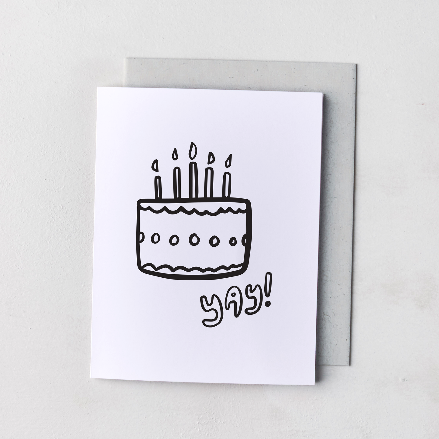 Yay Cake! Birthday Coloring Card - Letterpress Printed